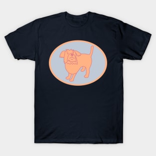 Peach Fuzz Cute Dog Oval T-Shirt